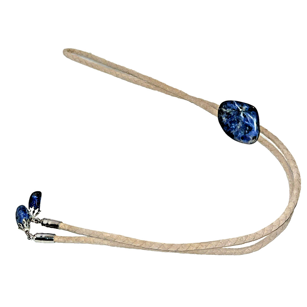 C1970s Blue Sodalite Bolo Tie Retro Western